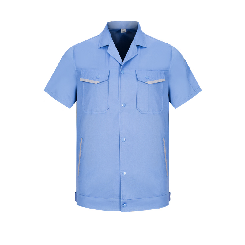 Customized style pictures of enterprise employees' short sleeved work clothes